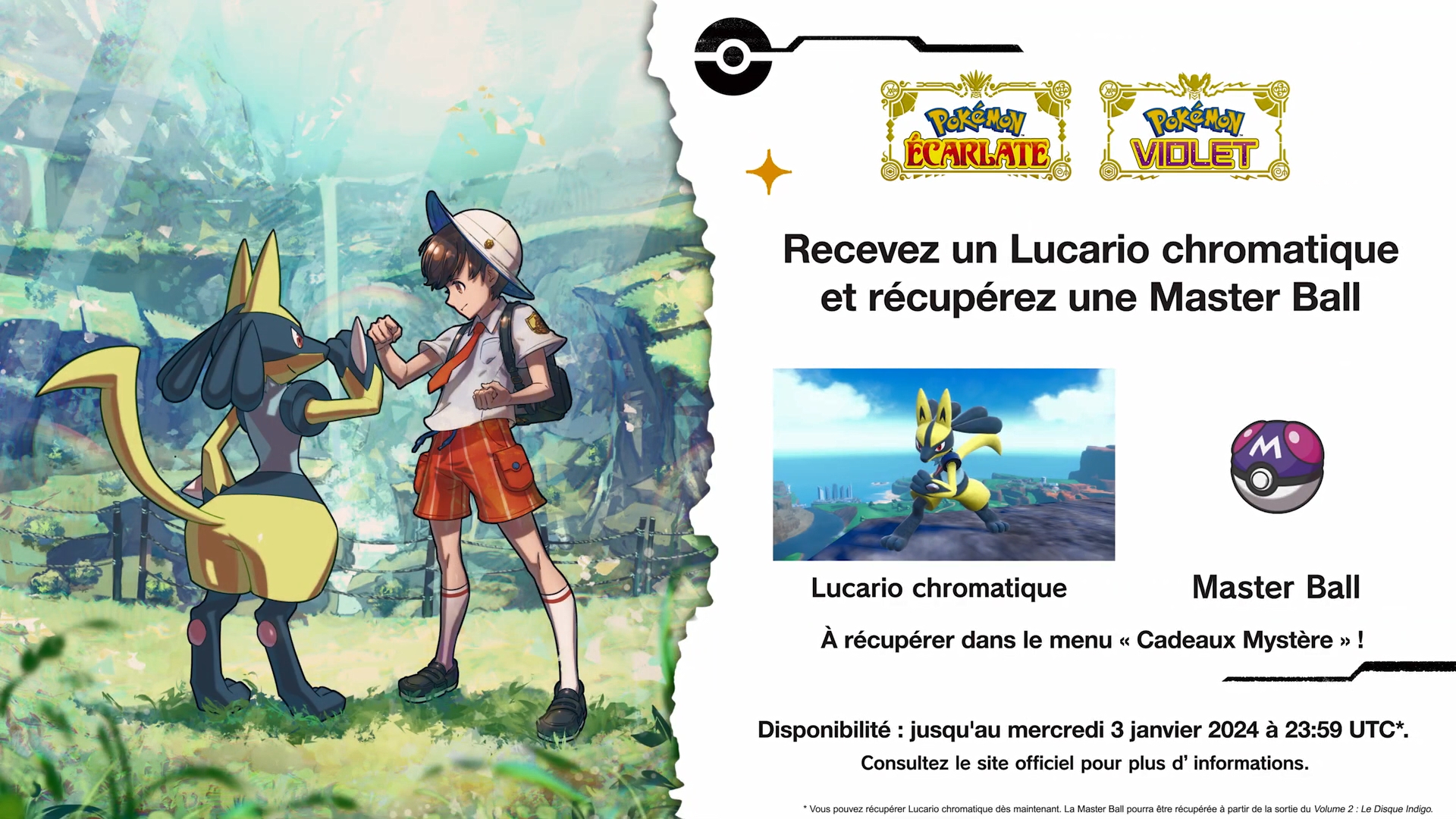 2 Pokémon Scarlet & Violet event codes: Shiny Lucario & Darkrai 